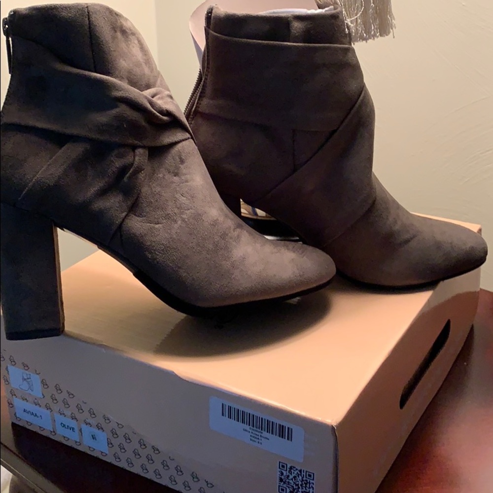 DbDk Fashion Olive Suede Bootie LAST CHANCE